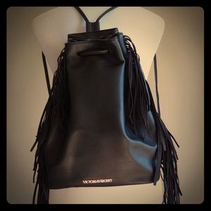 Victoria's Secret Blank Fringe Bucket Backpack